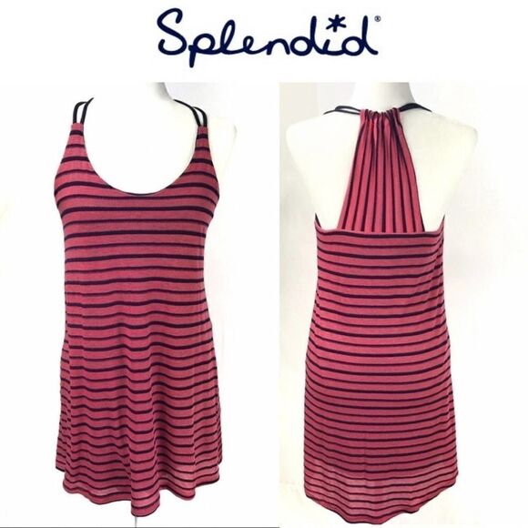 SPLENDID Pink Striped Sleeveless Tunic Small | SPLENDID fit flare tunic small - Picture 1 of 9